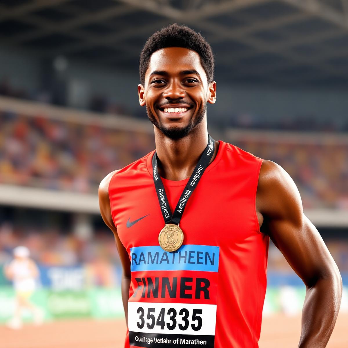Portrait with finisher medal